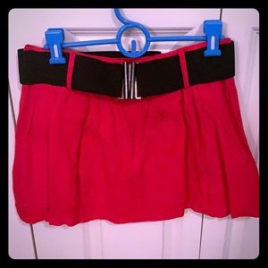 Red Skirt with Black Belt